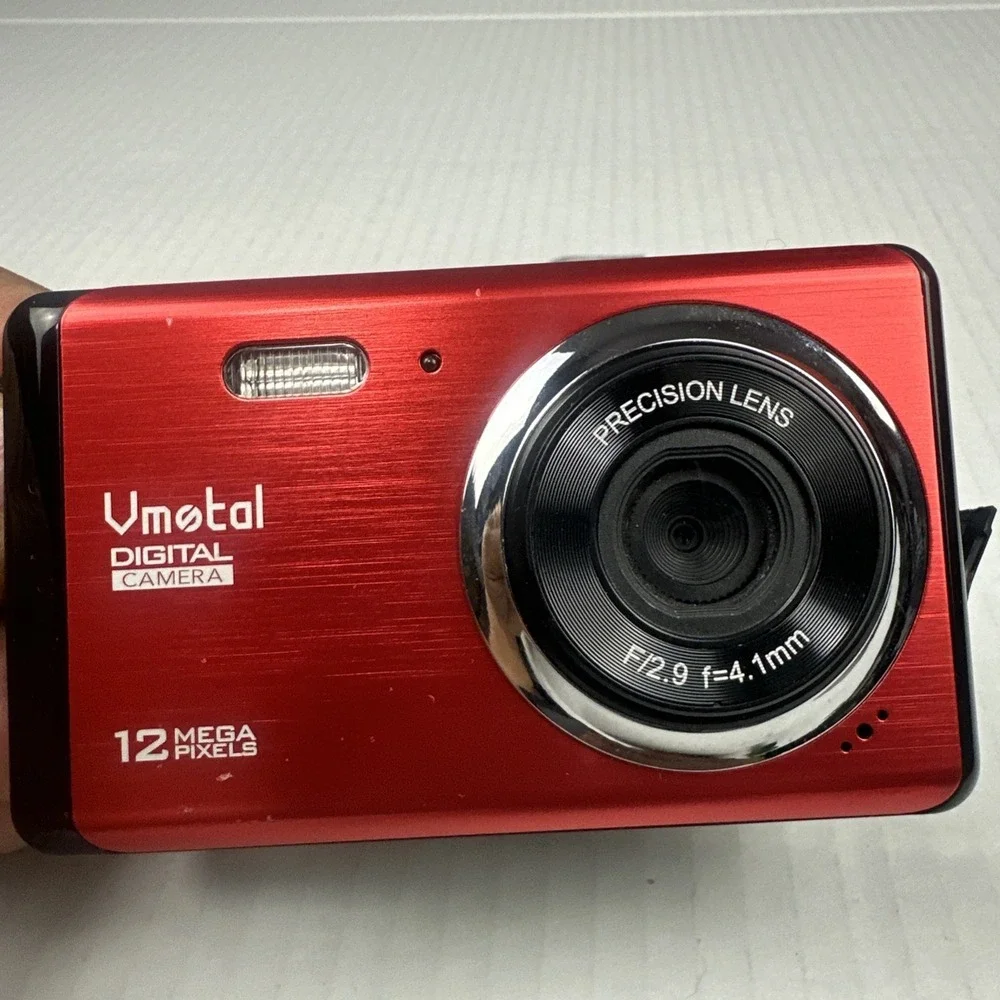 VMotal 12.0MP Compact Digital Camera Red For Parts Only Untested No Charger